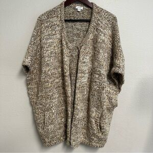 J. Jill Chunky Knit Wool Alpaca Blend Open Front Oversized Cardigan sweater L/XL